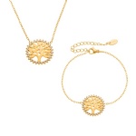 Life Tree Zirconium-Stainless Steel Jewelry Set